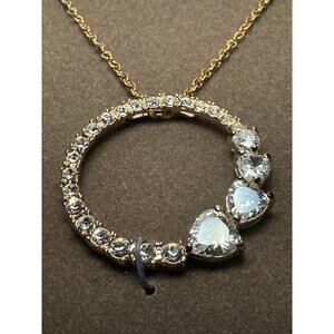 Nolan Miller Circle of Heart Crystal Necklace 18in